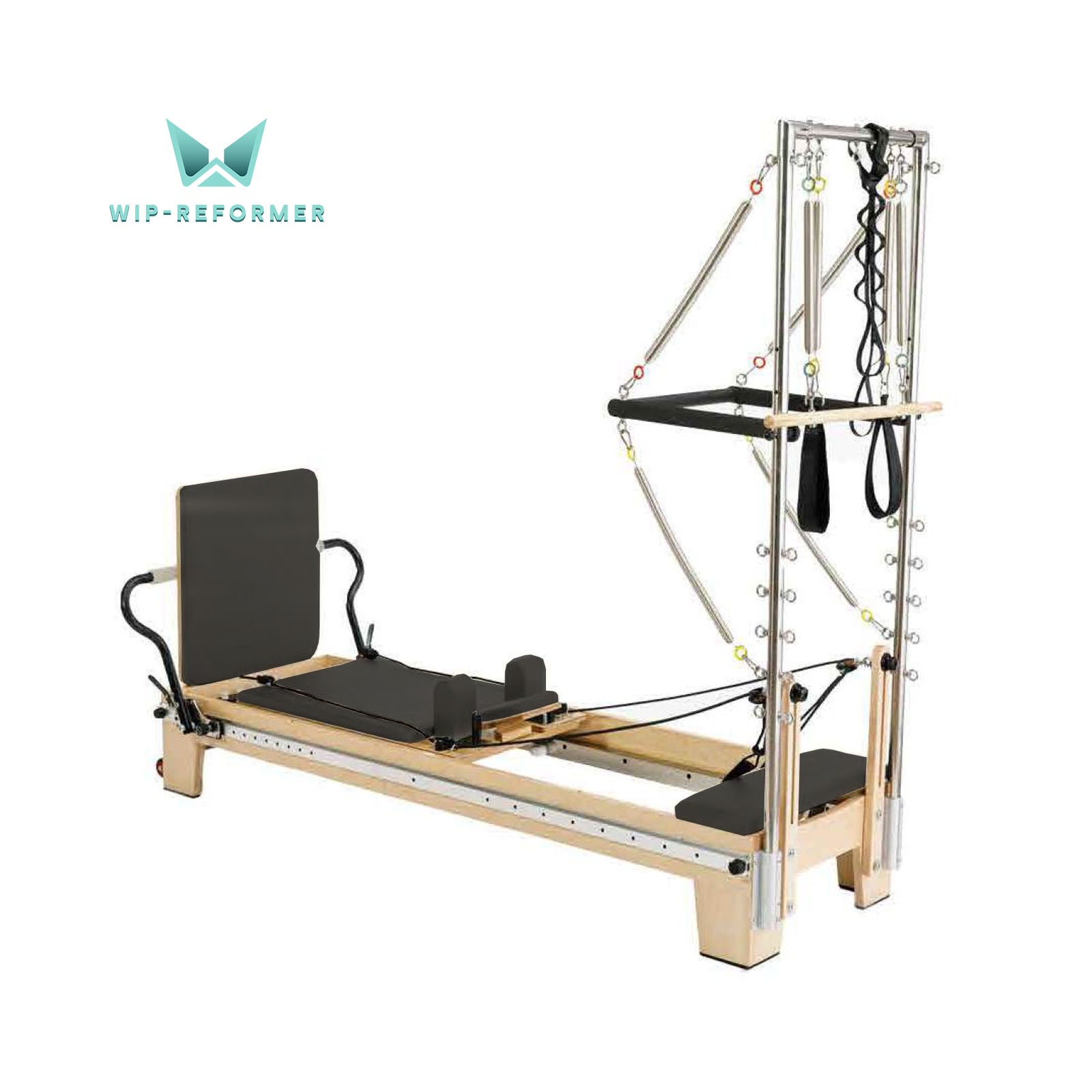Reformer Pilates in Legno di Quercia con Outer Rail e Half Tower