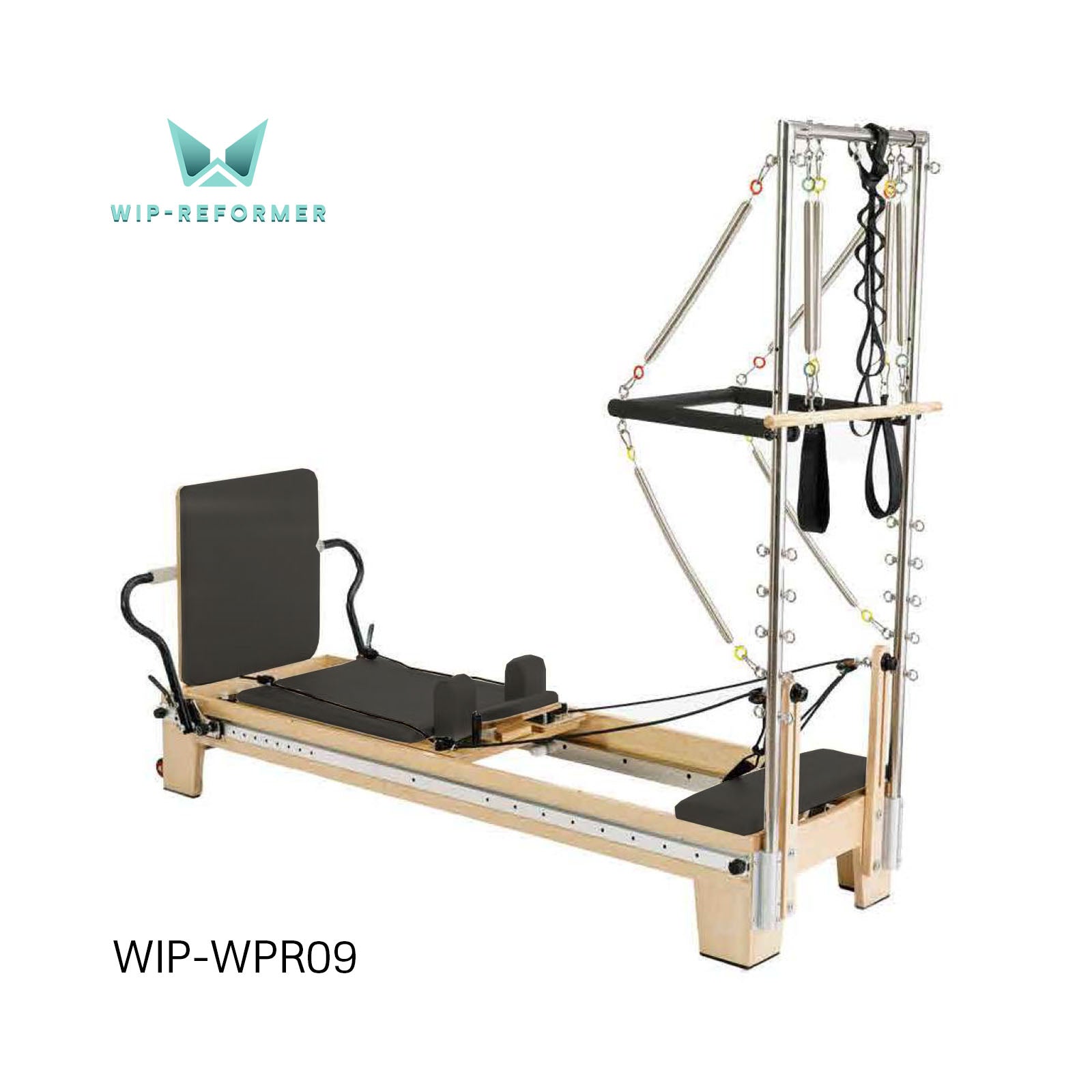 Reformer Pilates in Legno di Quercia con Outer Rail e Half Tower