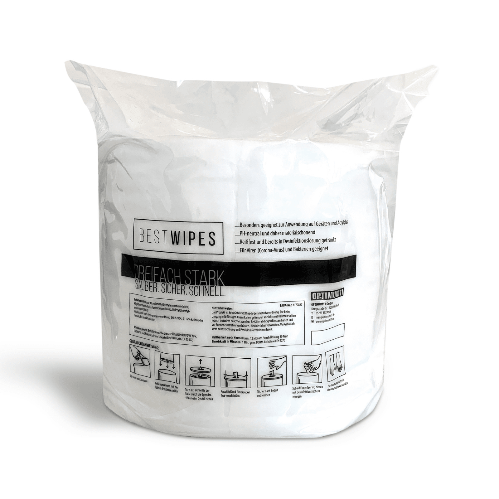 18 Rotoli Salviette Disinfettanti Pre-Imbevute Bestwipes Premium: 800 Fogli per Rotolo, Assorbenti e Robuste, Ideali per Palestre e Studi Medici.