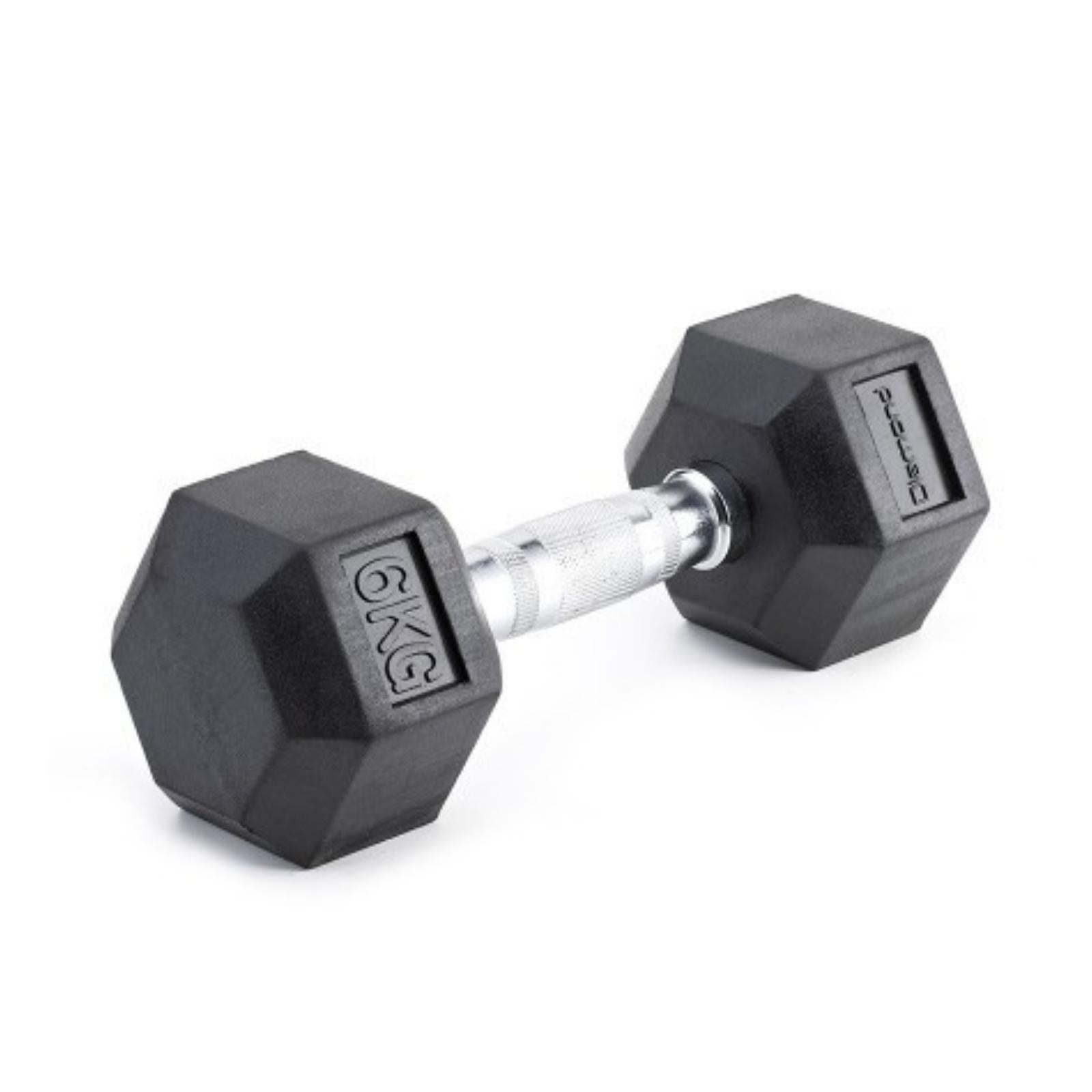 Manubrio Gommato Esagonale 6 kg - Impugnatura Cromata