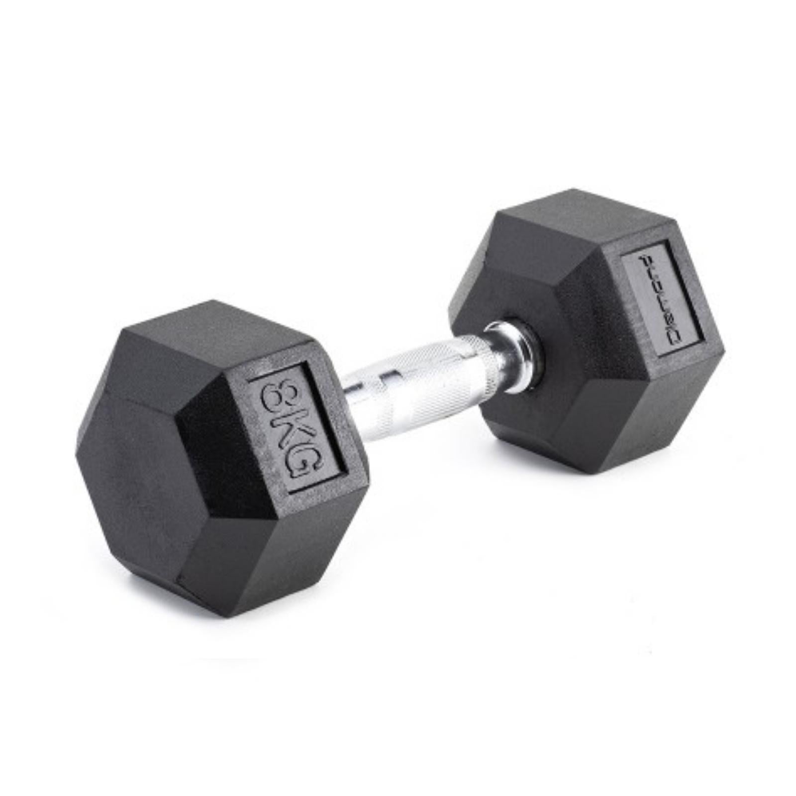 Manubrio Gommato Esagonale 8 kg - Impugnatura Cromata