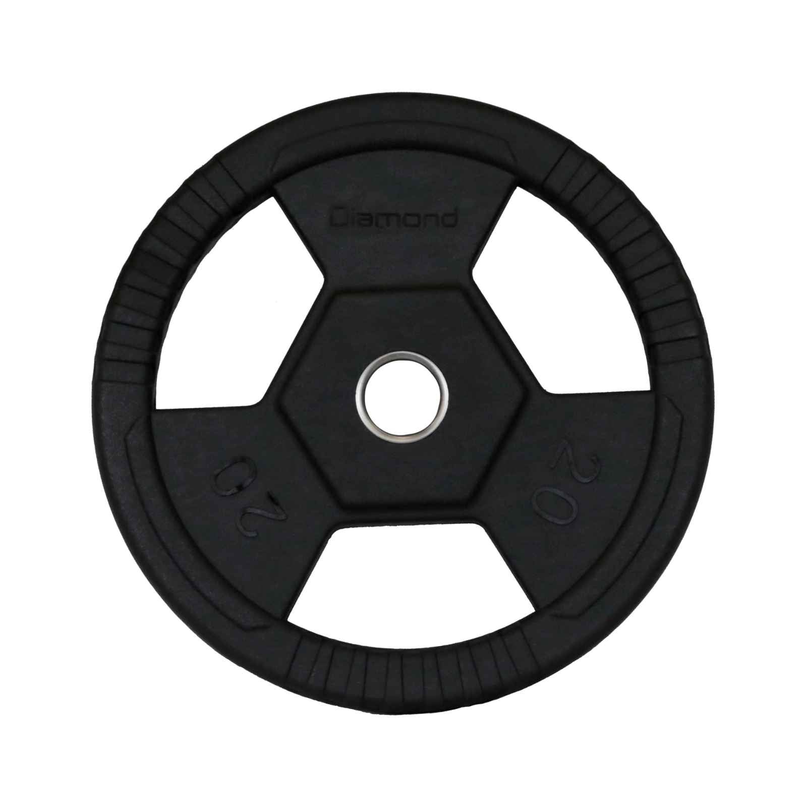 Disco Olimpico Gommato - Tri-Grip Foro Ø 50 mm - 20 Kg