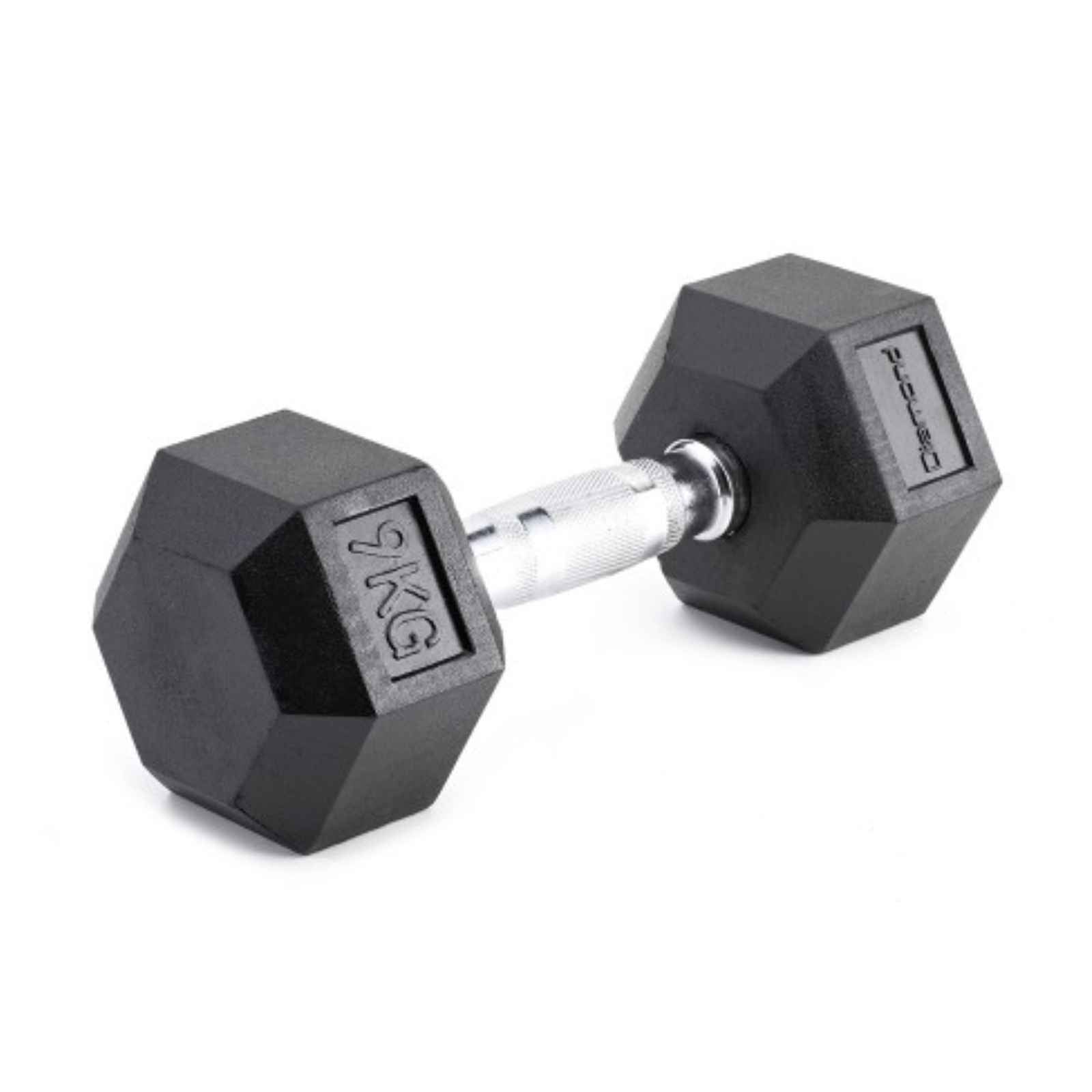 Manubrio Gommato Esagonale 9 kg - Impugnatura Cromata