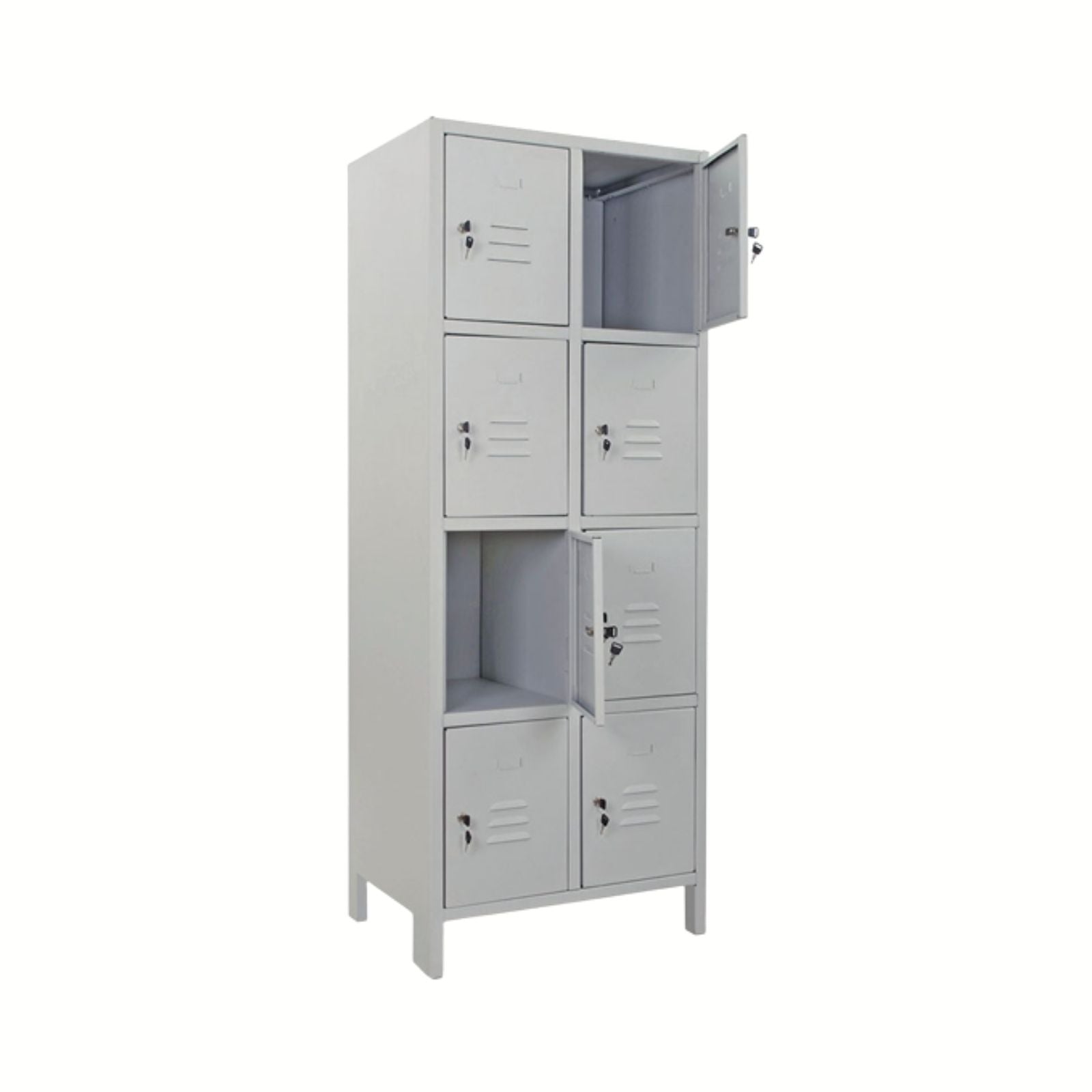 Armadio Casellario 8 Posti in Acciaio Grigio con Serrature
