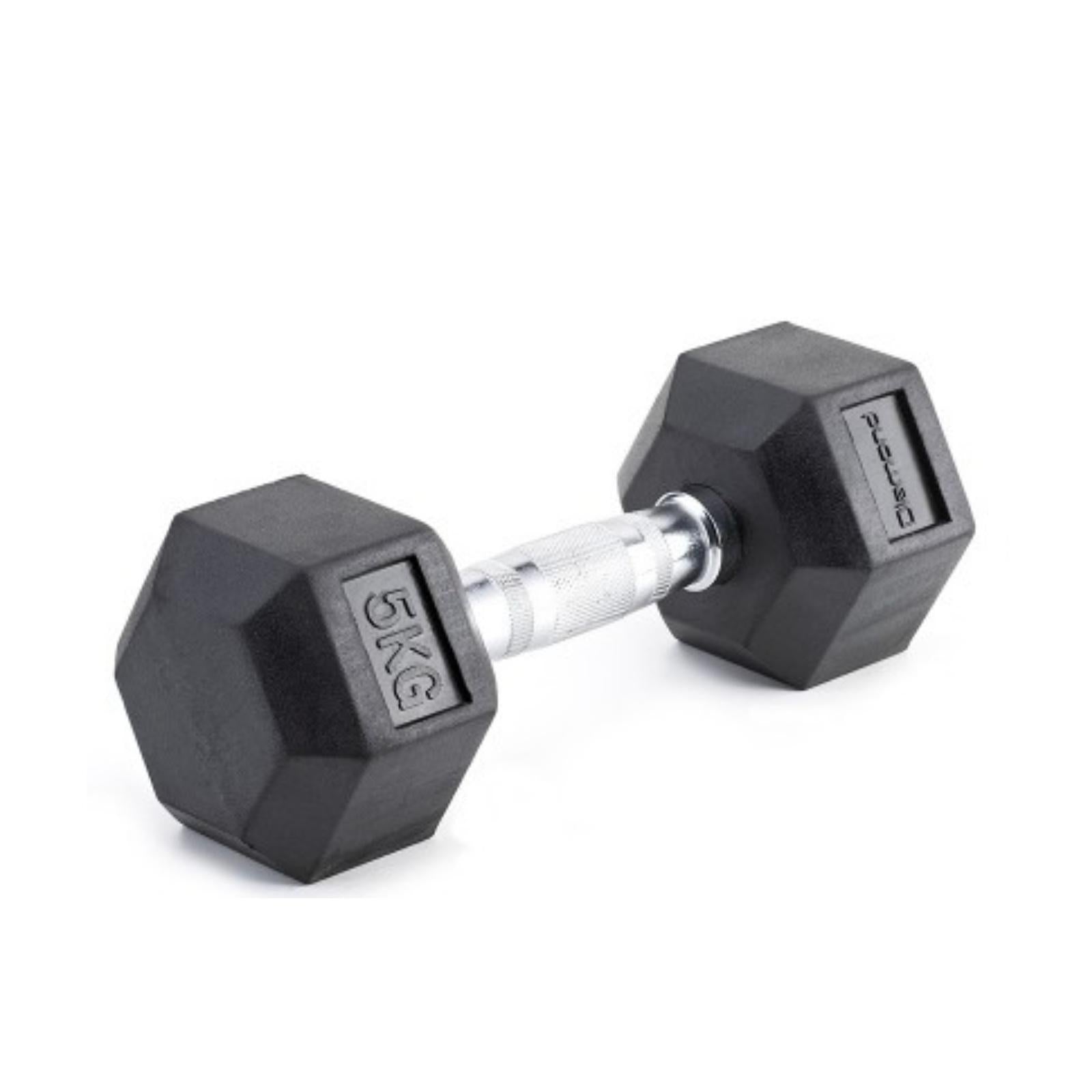 Manubrio Gommato Esagonale 5 kg - Impugnatura Cromata