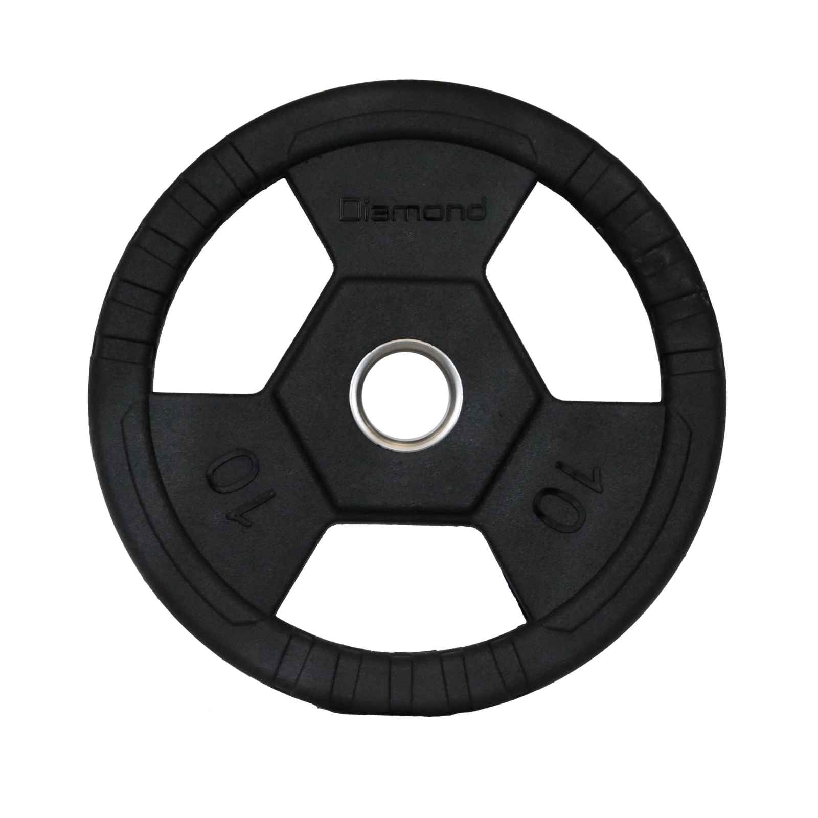 Disco Olimpico Gommato - Tri-Grip Foro Ø 50 mm - 10 Kg