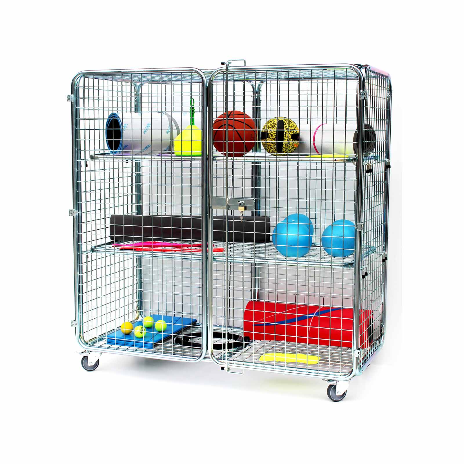 Contenitore Porta Attrezzi in Acciaio Zincato con Ruote