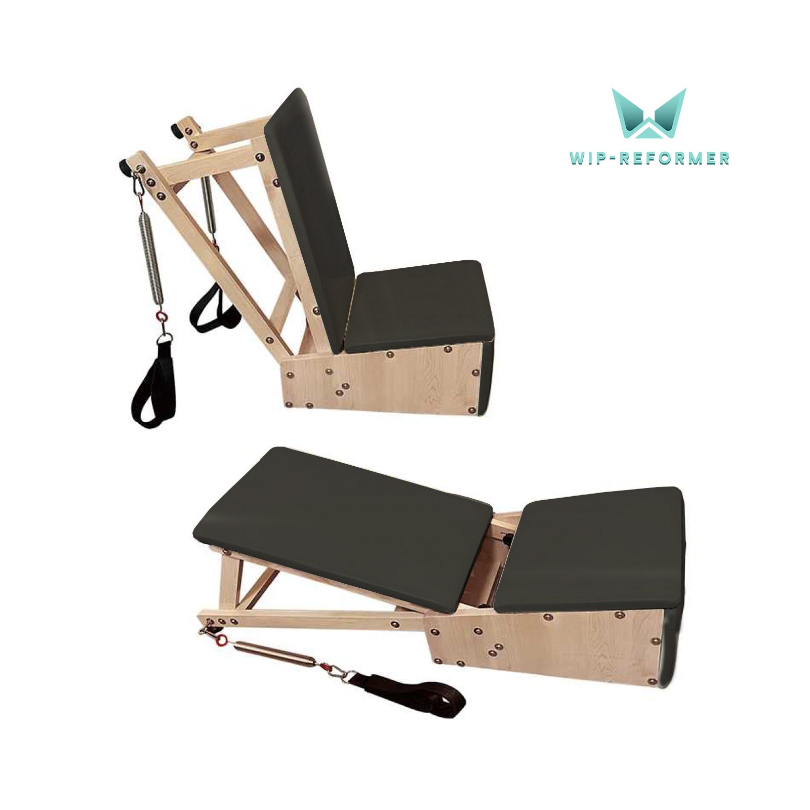 Stretching Chair in Legno di Quercia con Molle di Resistenza