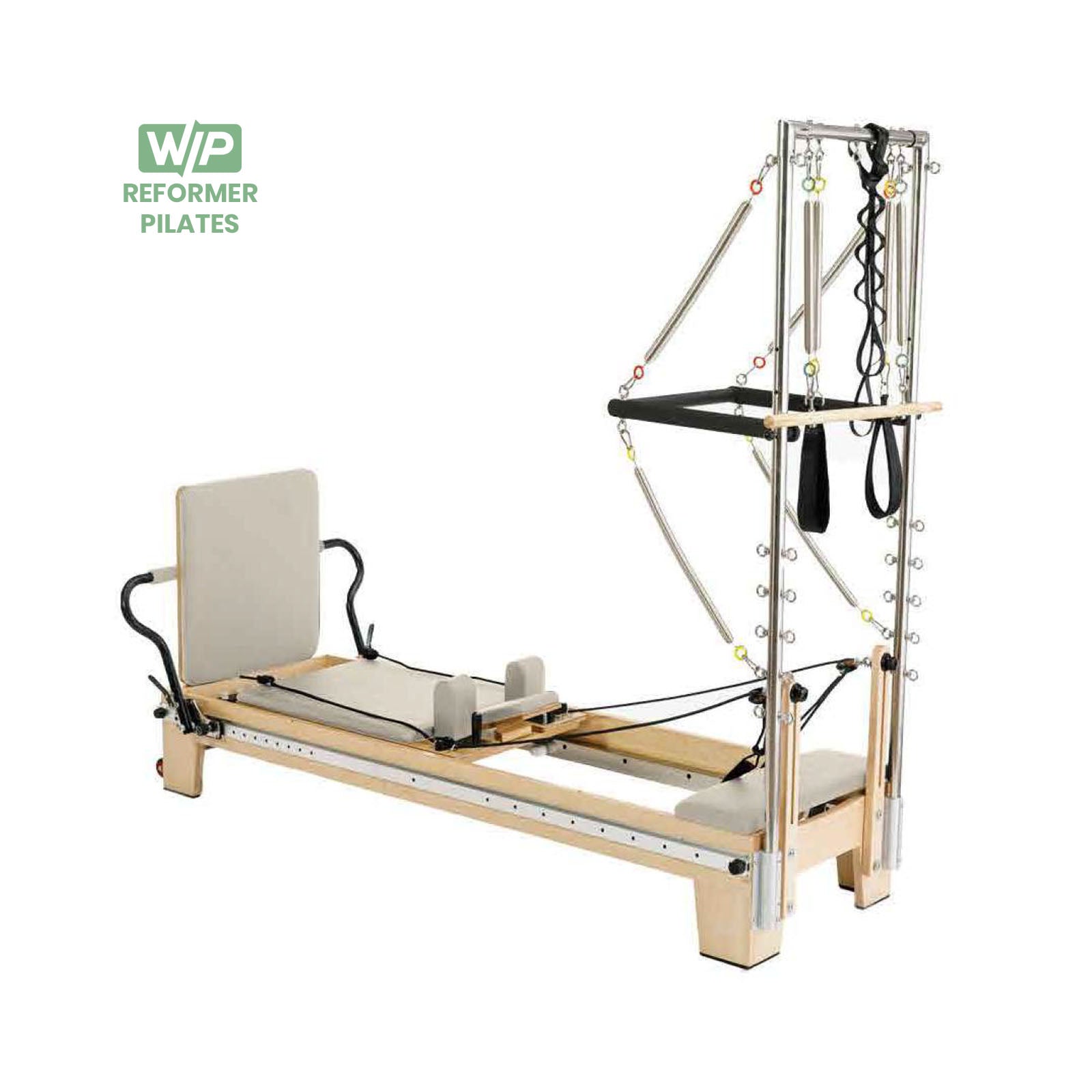 Reformer Pilates in Legno di Quercia con Outer Rail e Half Tower