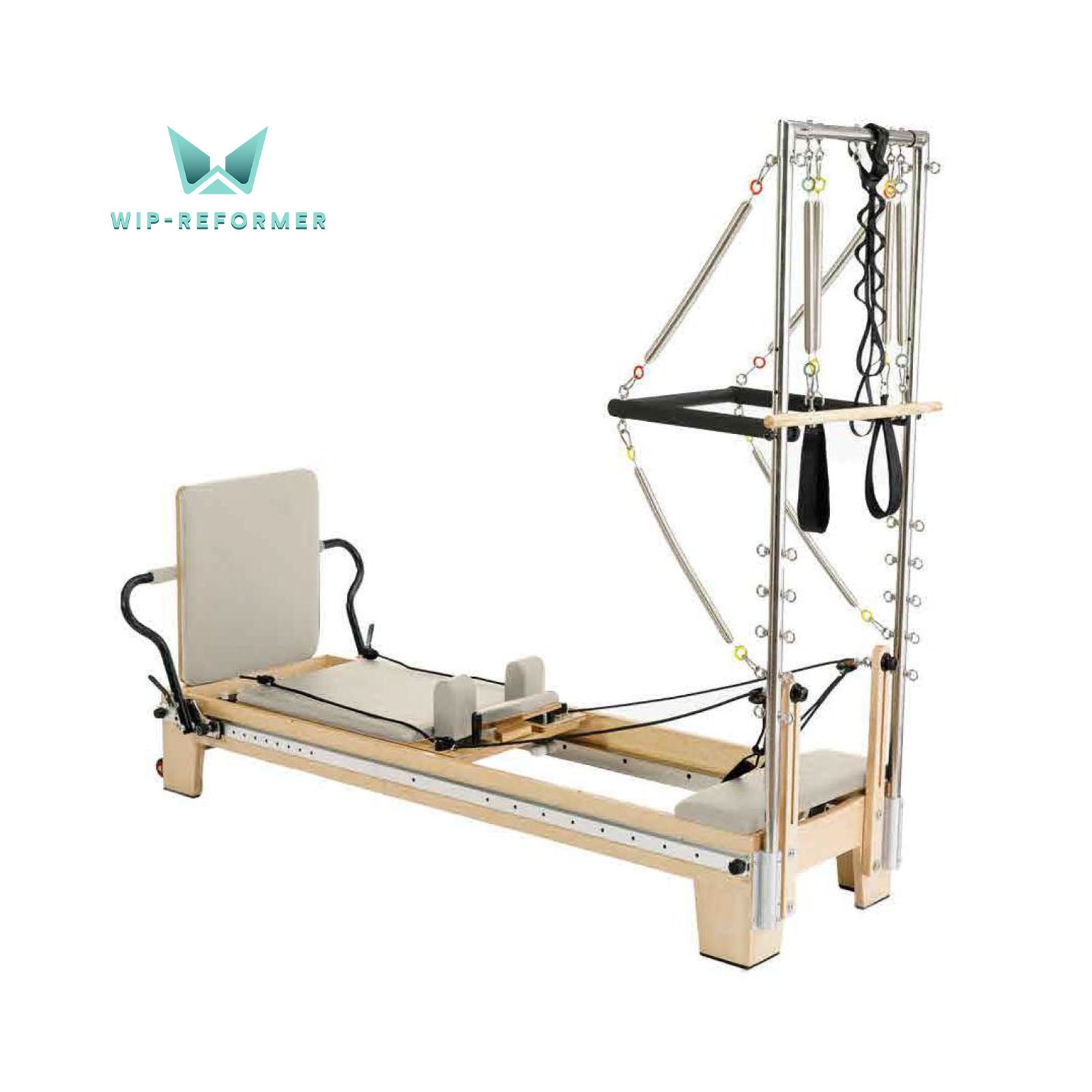 Reformer Pilates in Legno di Quercia con Outer Rail e Half Tower